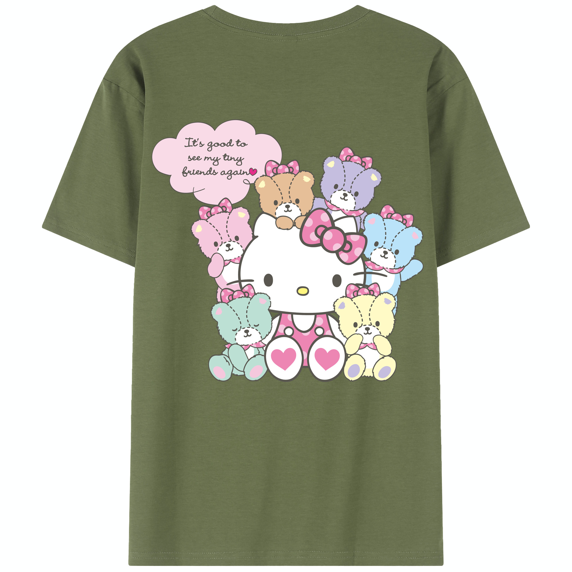 （画像用） Hello Kitty ハローキティ 綿100％半袖Tシャツ（背面プリント）
